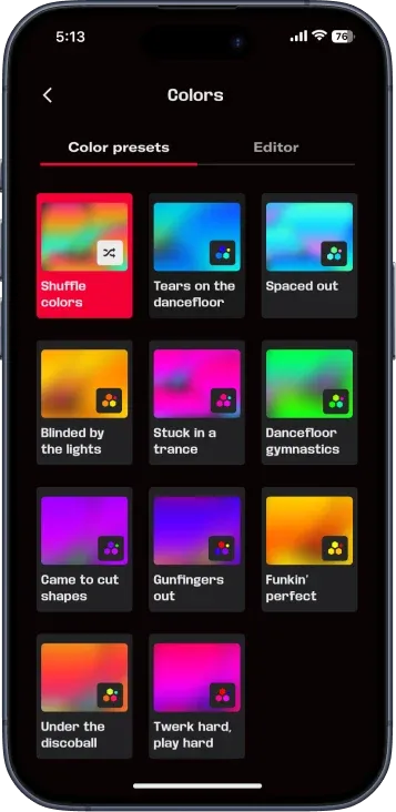 Lightboks — Colour presets
